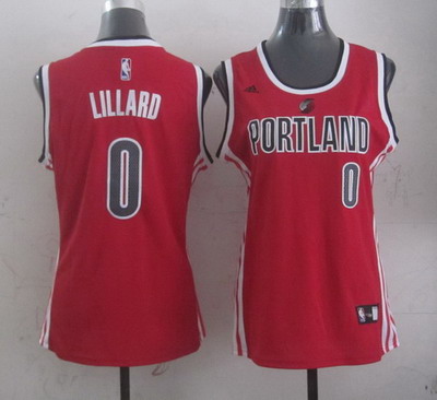 Portland Trail Blazers #0 Damian Lillard 2014 New Red Womens Jersey