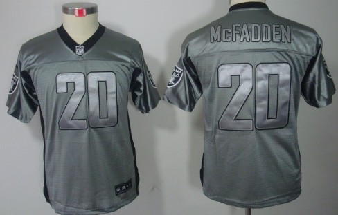 Nike Oakland Raiders #20 Darren McFadden Gray Shadow Kids Jersey