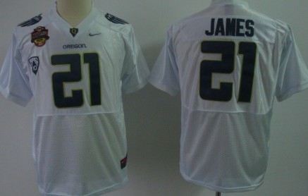 Oregon Ducks #21 LaMichael James White Kids Jersey
