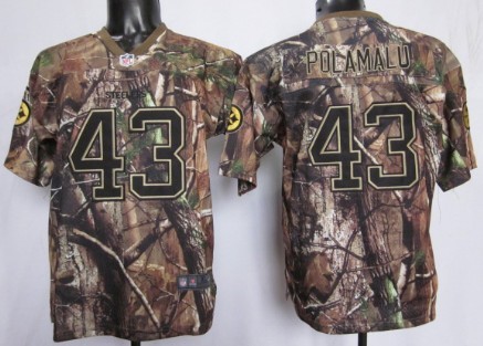 Nike Pittsburgh Steelers #43 Troy Polamalu Realtree Camo Kids Jersey