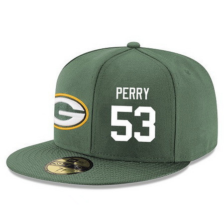 Green Bay Packers #53 Nick Perry Snapback Cap NFL Player Green with White Number Stitched Hat