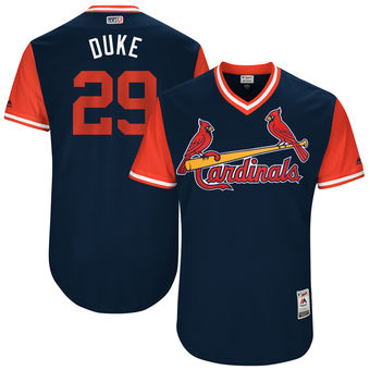 Men's St. Louis Cardinals Zach Duke Duke Majestic Navy 2017 Players Weekend Authentic Jersey
