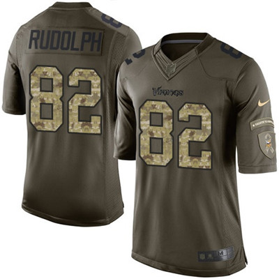 Youth Nike Minnesota Vikings #82 Kyle Rudolph Green Stitched NFL Limited 2015 Salute to Service Jersey
