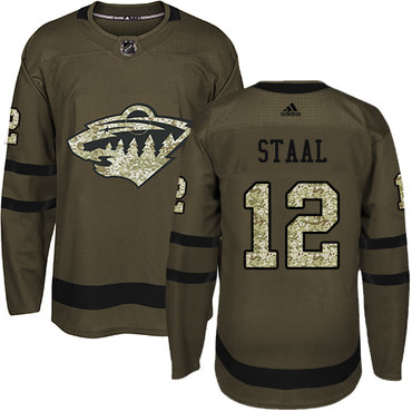 Adidas Minnesota Wild #12 Eric Staal Green Salute to Service Stitched Youth NHL Jersey