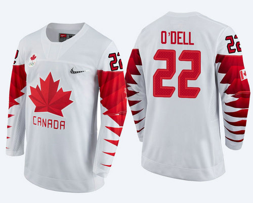 Men Canada Team #22 Eric O’Dell White 2018 Winter Olympics Jersey