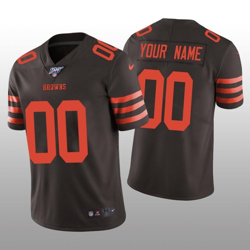 Men's Cleveland Browns Custom Brown Color Rush Limited 100th Season