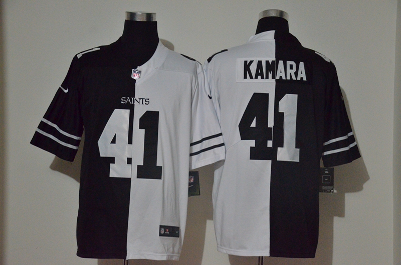 Men's New Orleans Saints #41 Alvin Kamara Black White Peaceful Coexisting 2020 Vapor Untouchable Stitched NFL Nike Limited Jersey