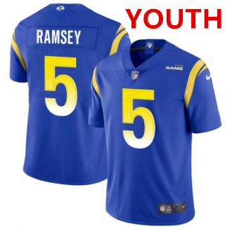Youth Los Angeles Rams #5 Jalen Ramsey Royal Vapor Untouchable Limited Stitched Jersey
