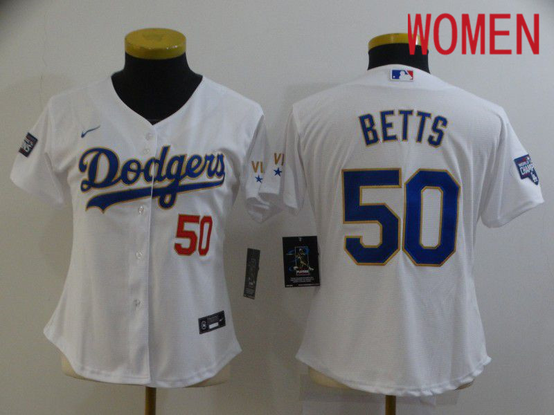 Women Los Angeles Dodgers 7 Urias White Game 2021 Nike MLB Jerseys on
