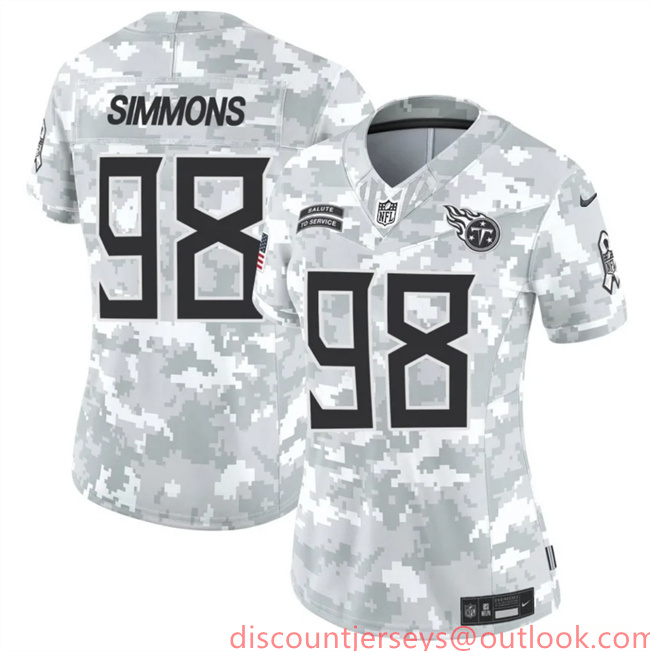 Women's Tennessee Titans #98 Jeffery Simmons 2024 F.U.S.E Arctic Camo Salute To Service Limited Stitched Football Jersey(Run Small)