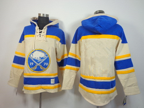 Men's Old Time Hockey Buffalo Sabres Blank  Cream Hoodie