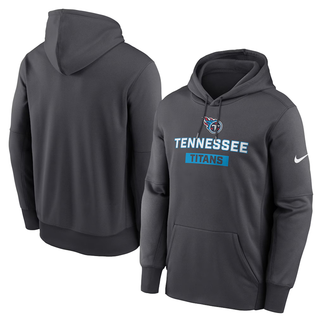 Men's Tennessee Titans Anthracite Toss Sweep Performance Pullover Hoodie