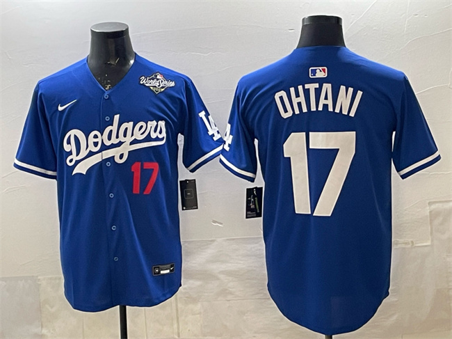 Men's Los Angeles Dodgers #17 Shohei Ohtani Royal 2025 World Series Limited Stitched Baseball Jersey
