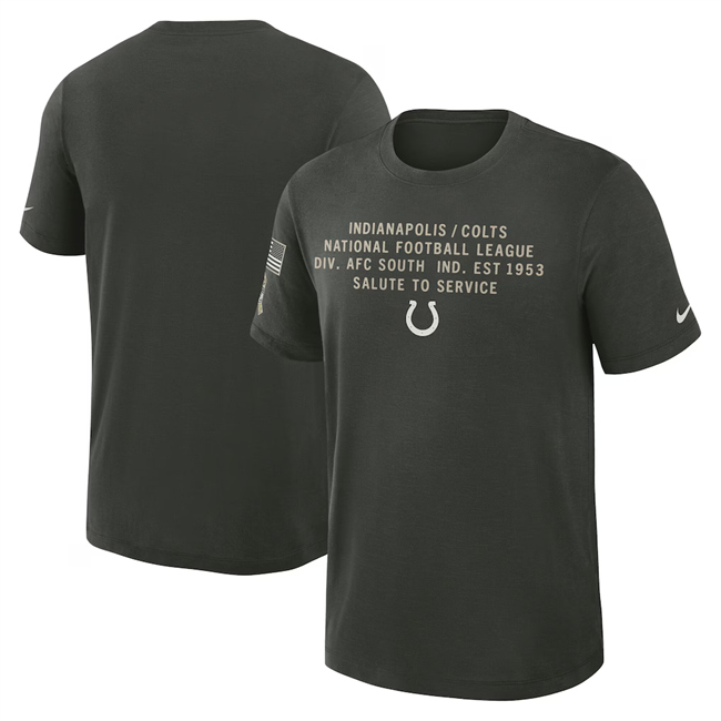 Men's Indianapolis Colts Dark Green 2025 Salute to Service Sideline Slub Dri-FIT T-Shirt