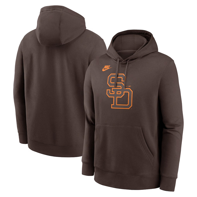 Men's San Diego Padres Brown Cooperstown Collection Logo Club Pullover Hoodie