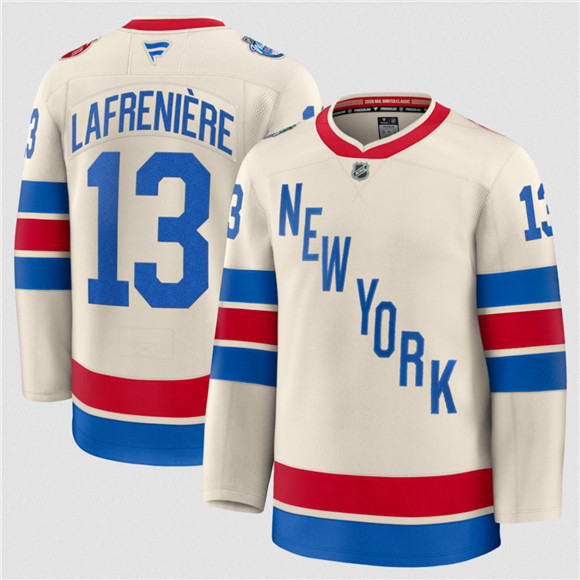 Men's New York Rangers #13 Alexis Lafreniere Cream 2026 Winter Classic Stitched Hockey Jersey