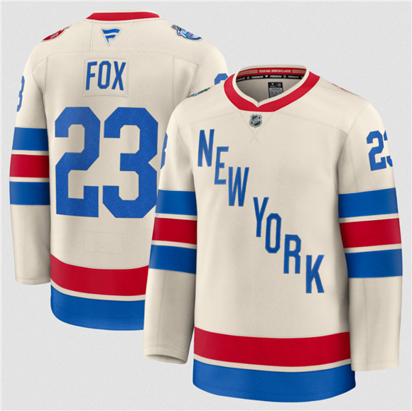 Men's New York Rangers #23 Adam Fox Cream 2026 Winter Classic Stitched Hockey Jersey