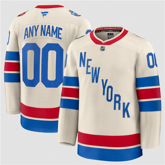 Men's New York Rangers Active Player Custom Cream 2026 Winter Classic Stitched Hockey Jersey