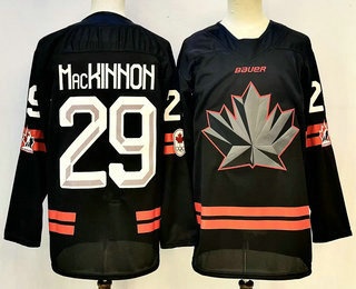 Men's Canada Hockey #29 Nathan MacKinnon Black Stitched Jersey