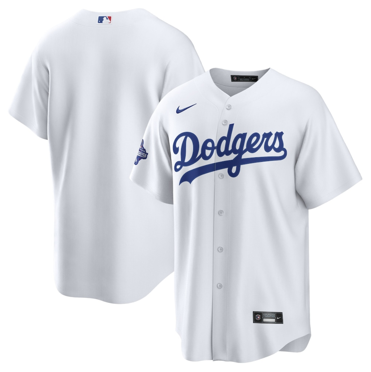 Men's Los Angeles Dodgers Blank White 2025 World Series Champions Home Cool Base Stitched Baseball Jersey