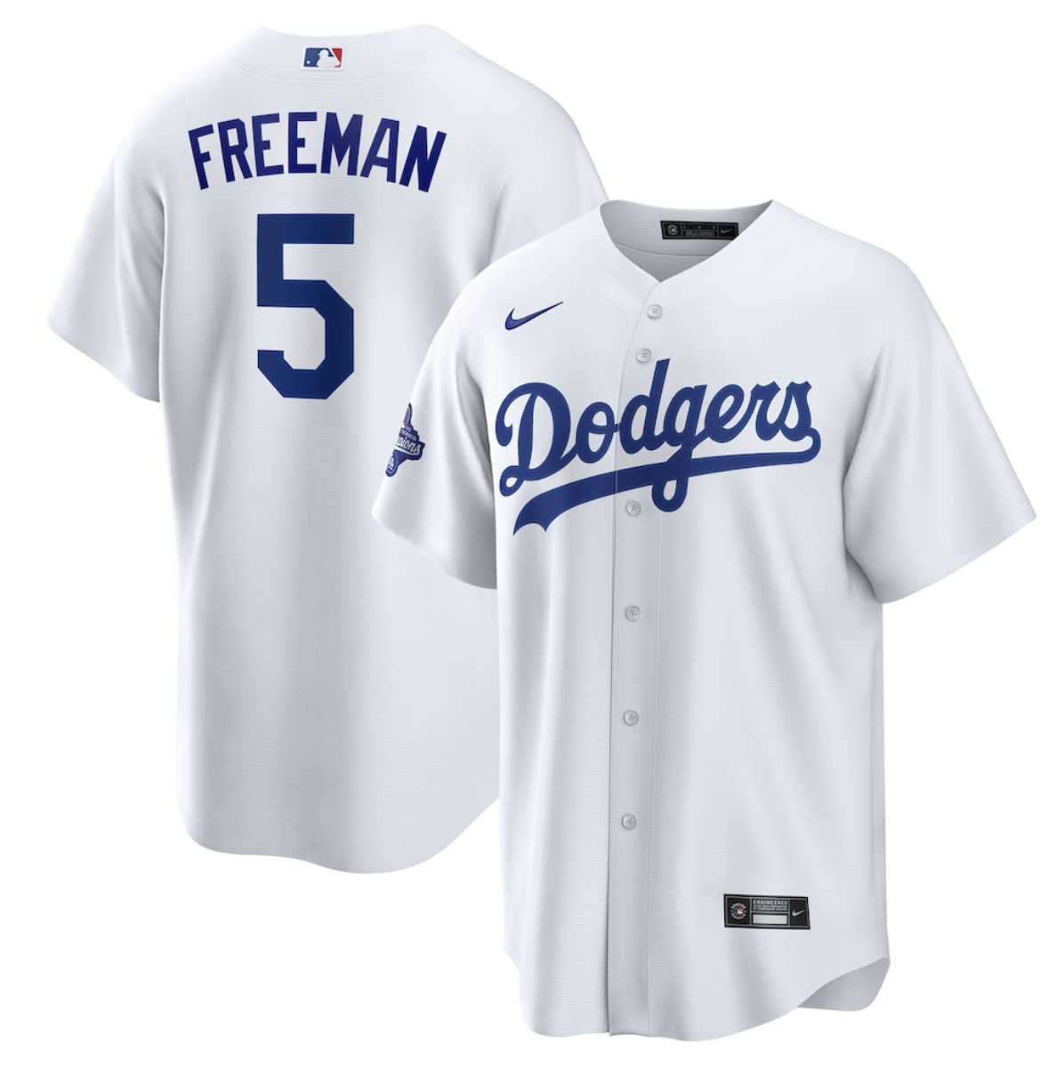 Men's Los Angeles Dodgers #5 Freddie Freeman White 2025 World Series Champions Home Cool Base Stitched Baseball Jersey