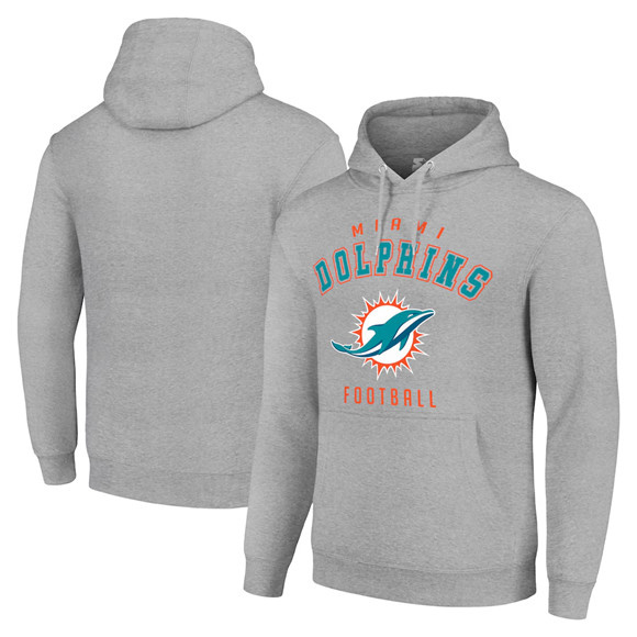 Men's Miami Dolphins Gray Pullover Hoodie