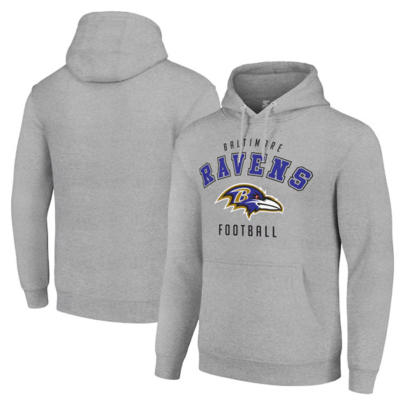 Men's Baltimore Ravens Gray Pullover Hoodie