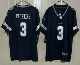 Youth Dallas Cowboys #3 George Pickens Limited Navy Vapor Jersey