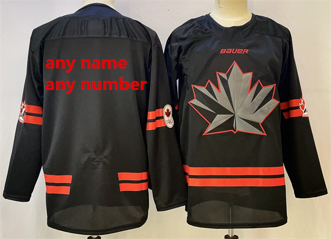 Men's Canada Hockey Custom Black 2026 Stitched Hockey Jersey