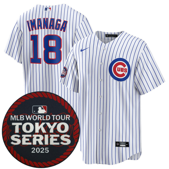 Men's Chicago Cubs #18 Shōta Imanaga White 2025 World Tour Tokyo Series Home Stitched Baseball Jersey