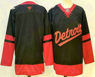 Men's Detroit Red Wings Blank Black 2025 Stadium Series Stitched Jersey