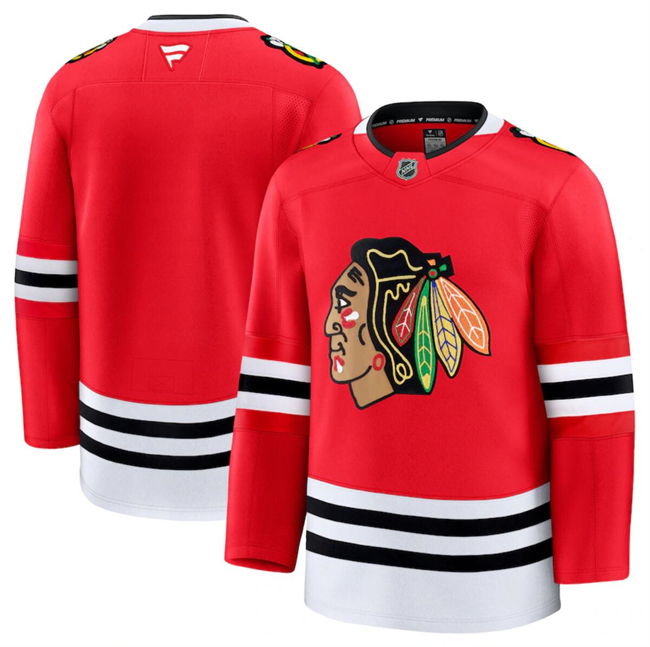 Men's Chicago Blackhawks Custom Red 2024-25 Home Stitched Hockey Jersey