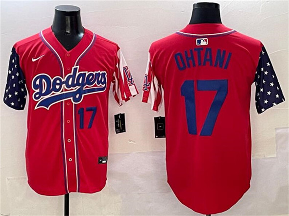 Men's Los Angeles Dodgers #17 Shohei Ohtani Red Limited Stitched Baseball Jersey