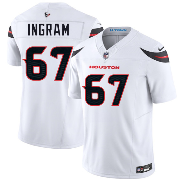 Men's Houston Texans #67 Ed Ingram White 2025 F.U.S.E. Vapor Limited Football Stitched Jersey