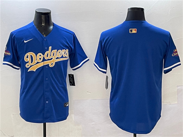 Men's Los Angeles Dodgers Blank Royal 2025 Gold Collection Limited Stitched Baseball Jersey