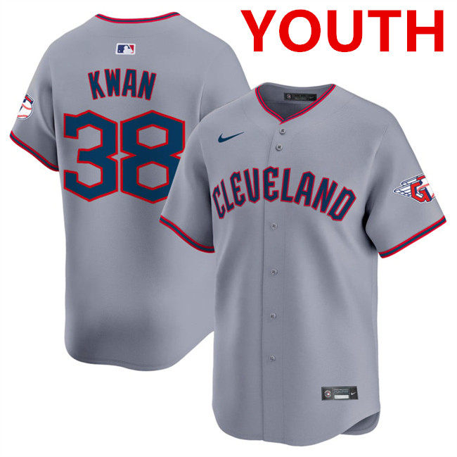 Youth Cleveland Guardians #38 Steven Kwan Gray 2025 Alternate Limited Stitched Baseball Jersey