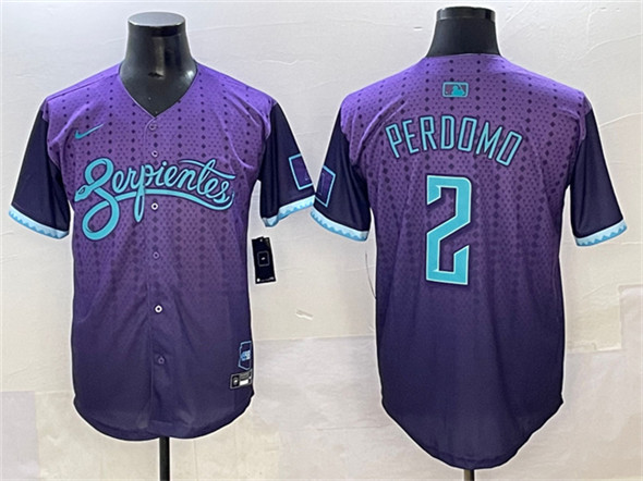 Men's Arizona Diamondbacks #2 Geraldo Perdomo Purple 2025 City Connect Limited Stitched Baseball Jersey