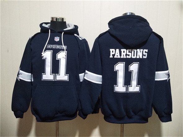 Men's Dallas Cowboys #11 Micah Parsons Navy Ageless Must-Have Lace-Up Pullover Hoodie