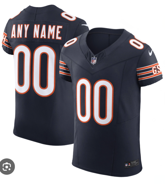 Men's Chicago Bears Active Player Custom F.U.S.E. Navy Vapor Elite Stitched Football Jersey