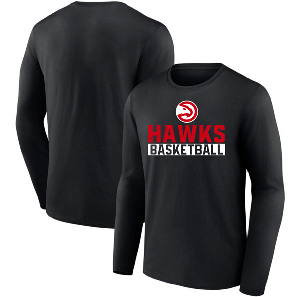 Men's Atlanta Hawks Black Let's Go Long Sleeve T-Shirt