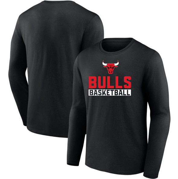 Men's Chicago Bulls Black Let's Go Long Sleeve T-Shirt