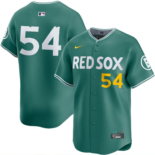 Men's Boston Red Sox #54 Lucas Giolito Green 2025 City Connect Limited Stitched jersey