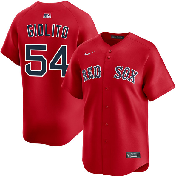 Men's Boston Red Sox #54 Lucas Giolito Red 2025 Alternate Limited Stitched Baseball Jersey
