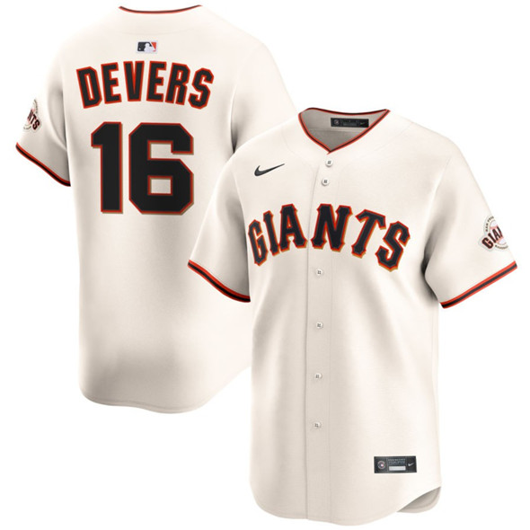 Men's San Francisco Giants #16 Rafael Devers Cream 2024 Home Limited Stitched Baseball Jersey