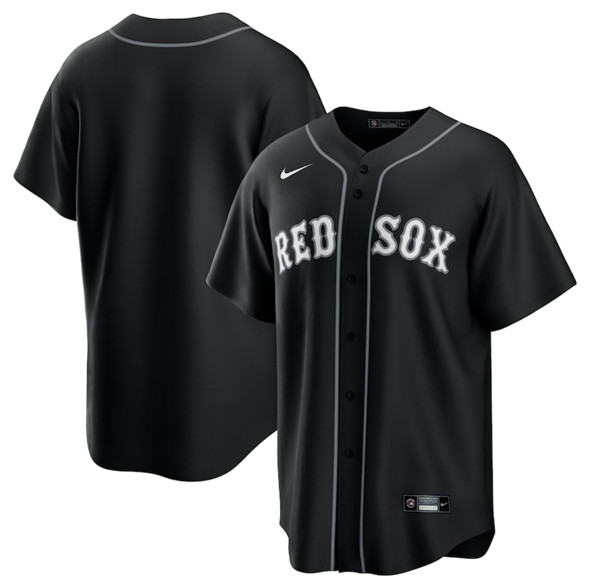 Men's Boston Red Sox Blank Black Lights Out Limited Stitched Baseball Jersey