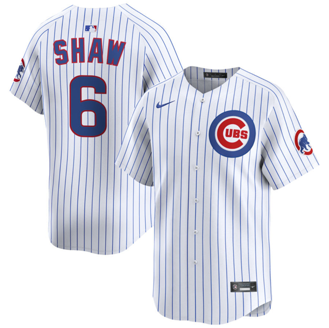Men's Chicago Cubs #6 Matt Shaw White Home Limited Stitched Baseball Jersey