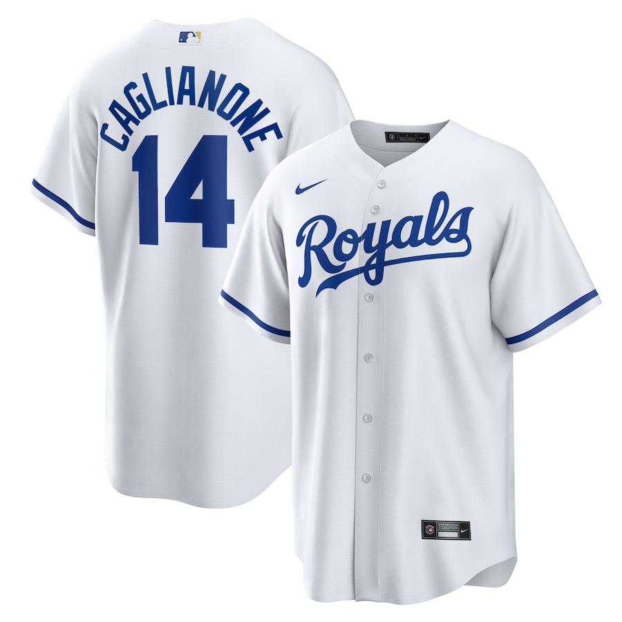Men's Kansas City Royals #14 Jac Caglianone Nike White Home Replica Jerse