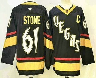 Men's Vegas Golden Knights #61 Mark Stone Black Reverse Retro Authentic Jersey