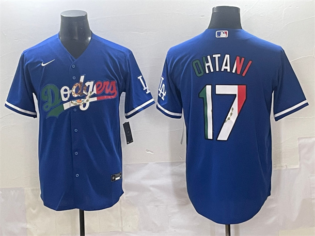 Men's Los Angeles Dodgers #17 Shohei Ohtani Blue Mexico Stitched Jersey