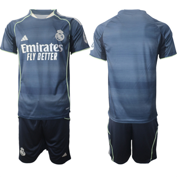 Men's Real Madrid Custom 2025-26 Navy Away Soccer Jersey Suit